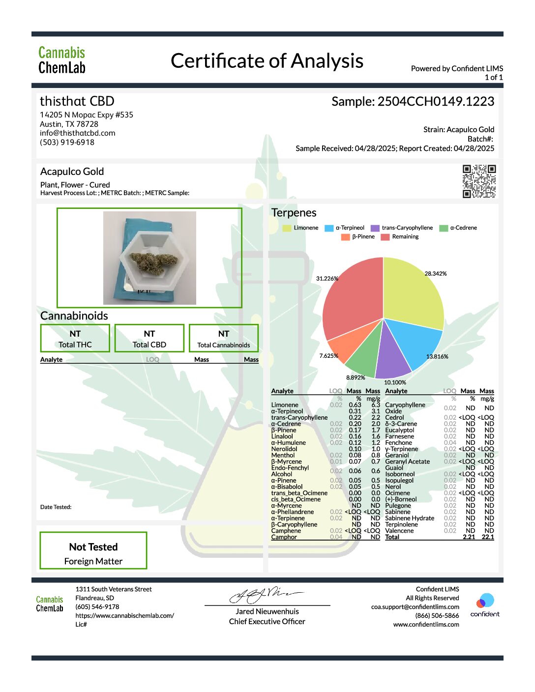 Bulk Premium THC-A Flower - Acapulco Gold 1oz - Image 2