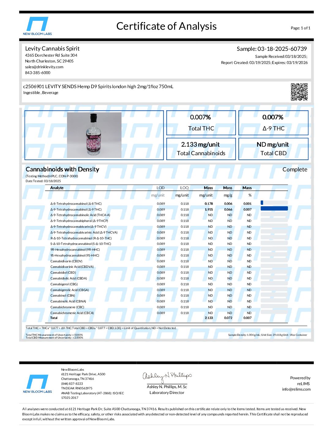 Levity London High THC Dry Gin (750ml) - Image 5