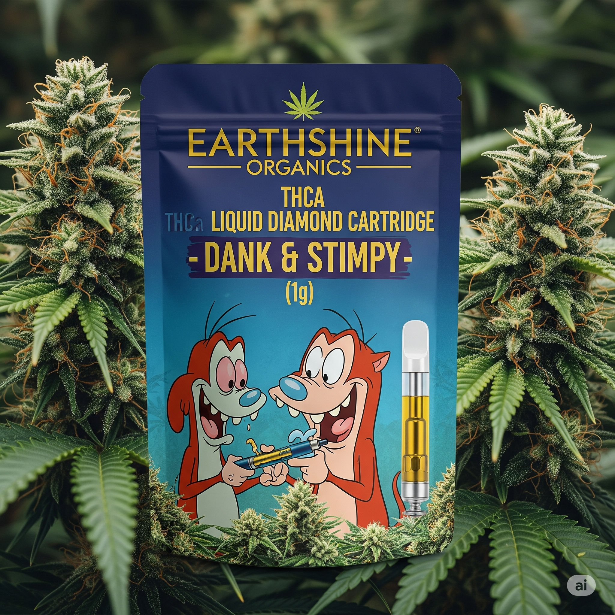 Earthshine Organics THCA Liquid Diamond Cartridge - Dank & Stimpy (1g) - Image 5