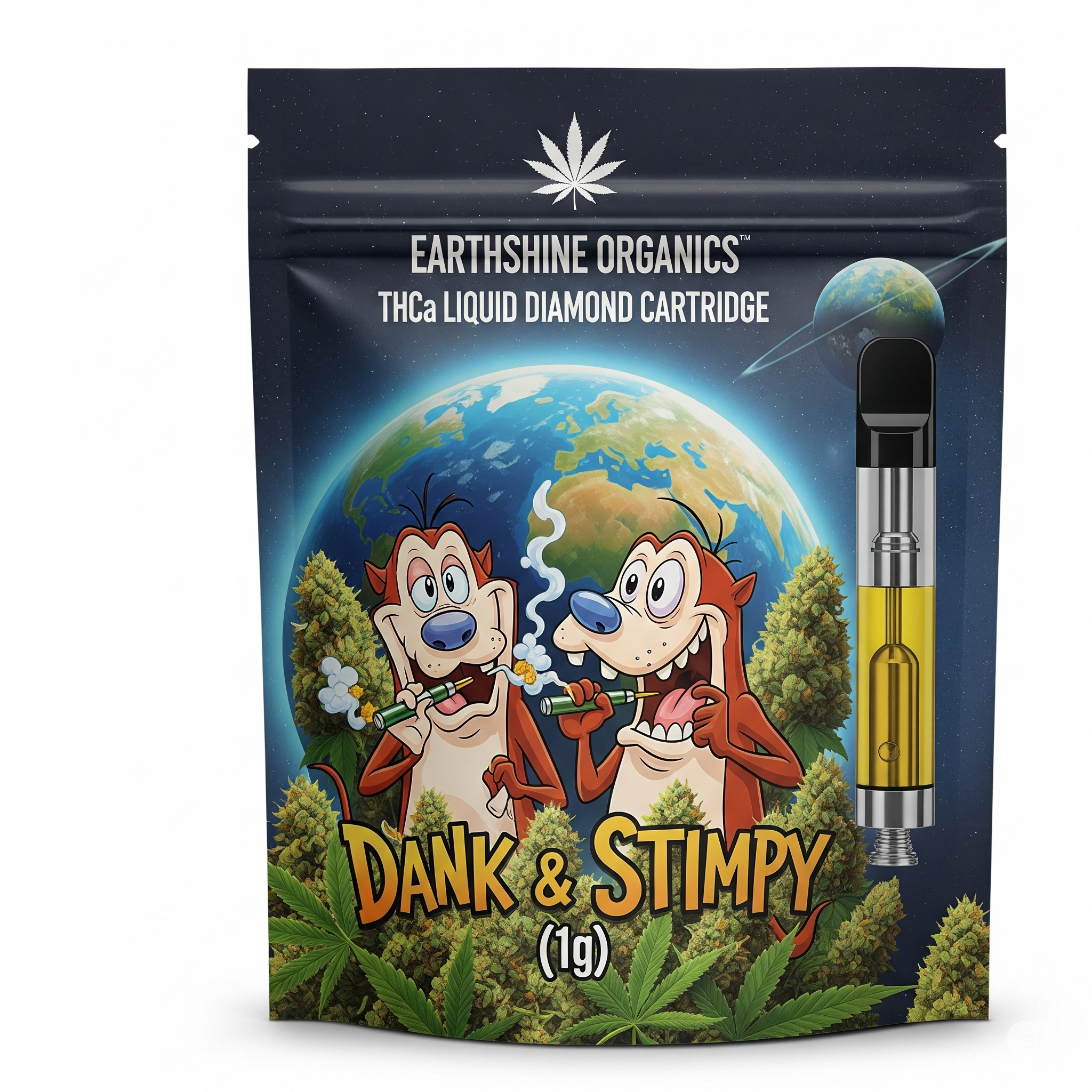 Earthshine Organics THCA Liquid Diamond Cartridge - Dank & Stimpy (1g) - Image 6