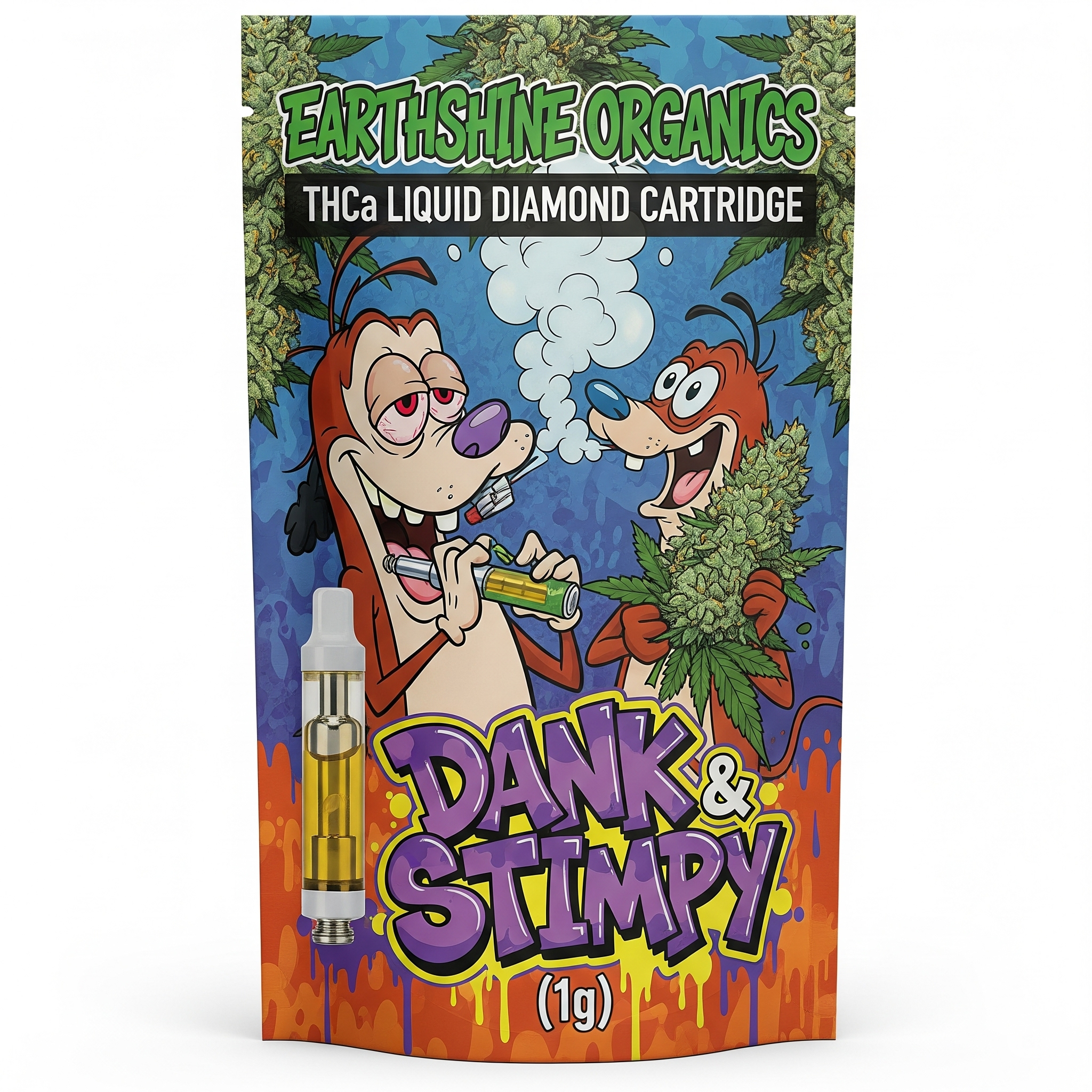 Earthshine Organics THCA Liquid Diamond Cartridge - Dank & Stimpy (1g)