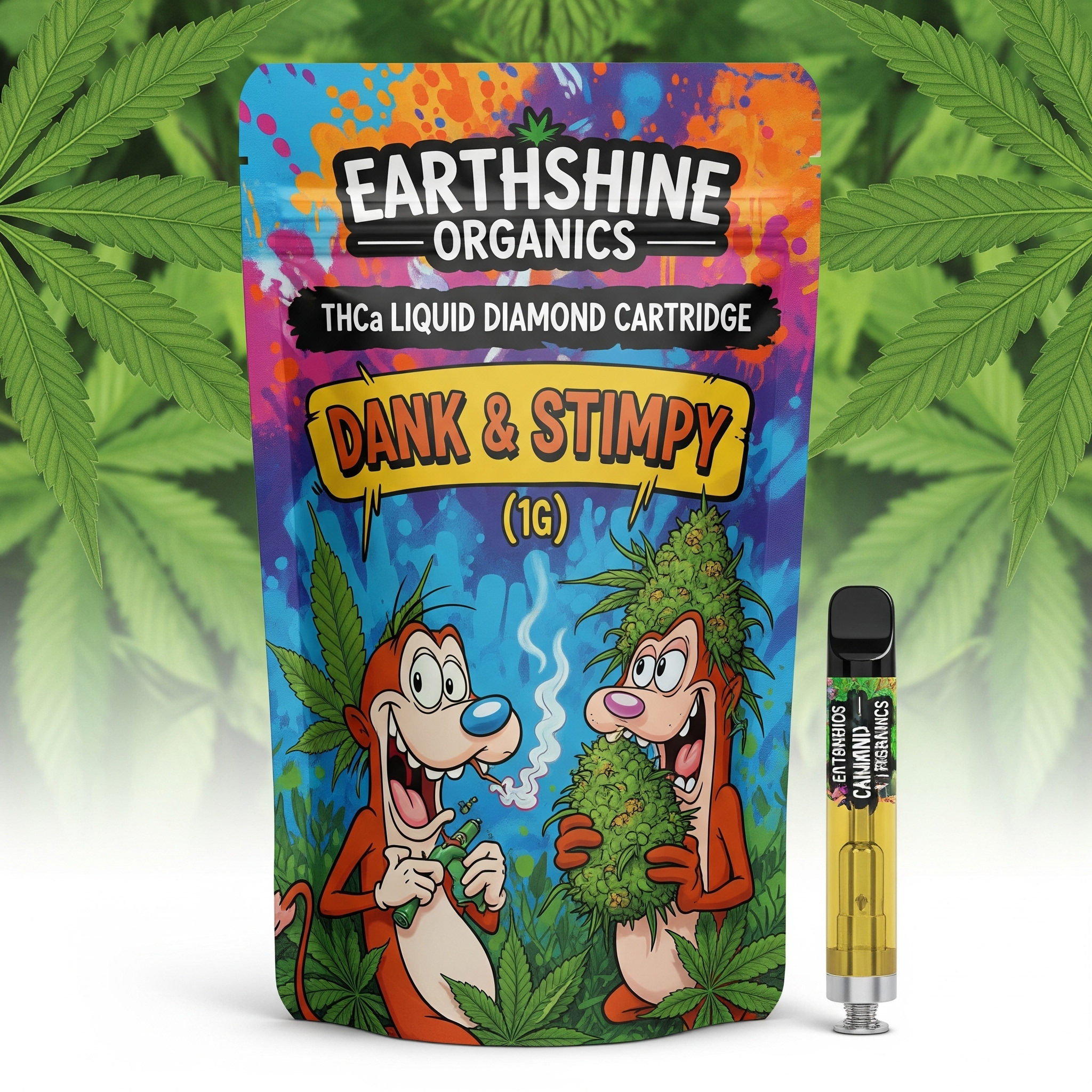 Earthshine Organics THCA Liquid Diamond Cartridge - Dank & Stimpy (1g) - Image 4