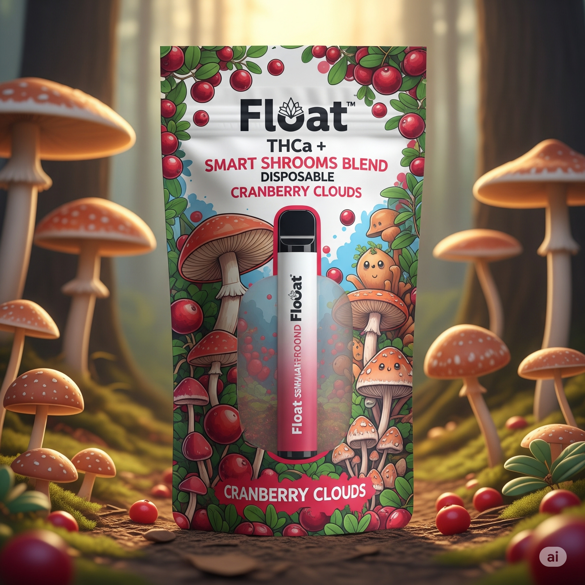 Float Smart Shroom Blend Disposable - Cranberry Clouds - Image 2
