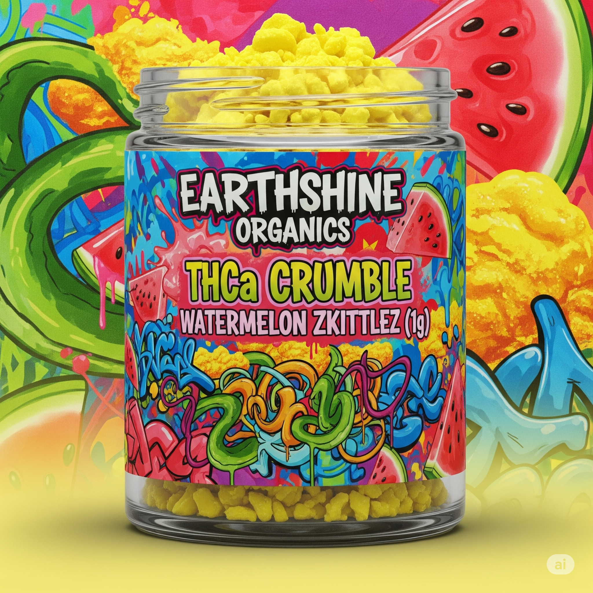 Earthshine Organics THCA Crumble - Watermelon Zkittlez (1g) - Image 6