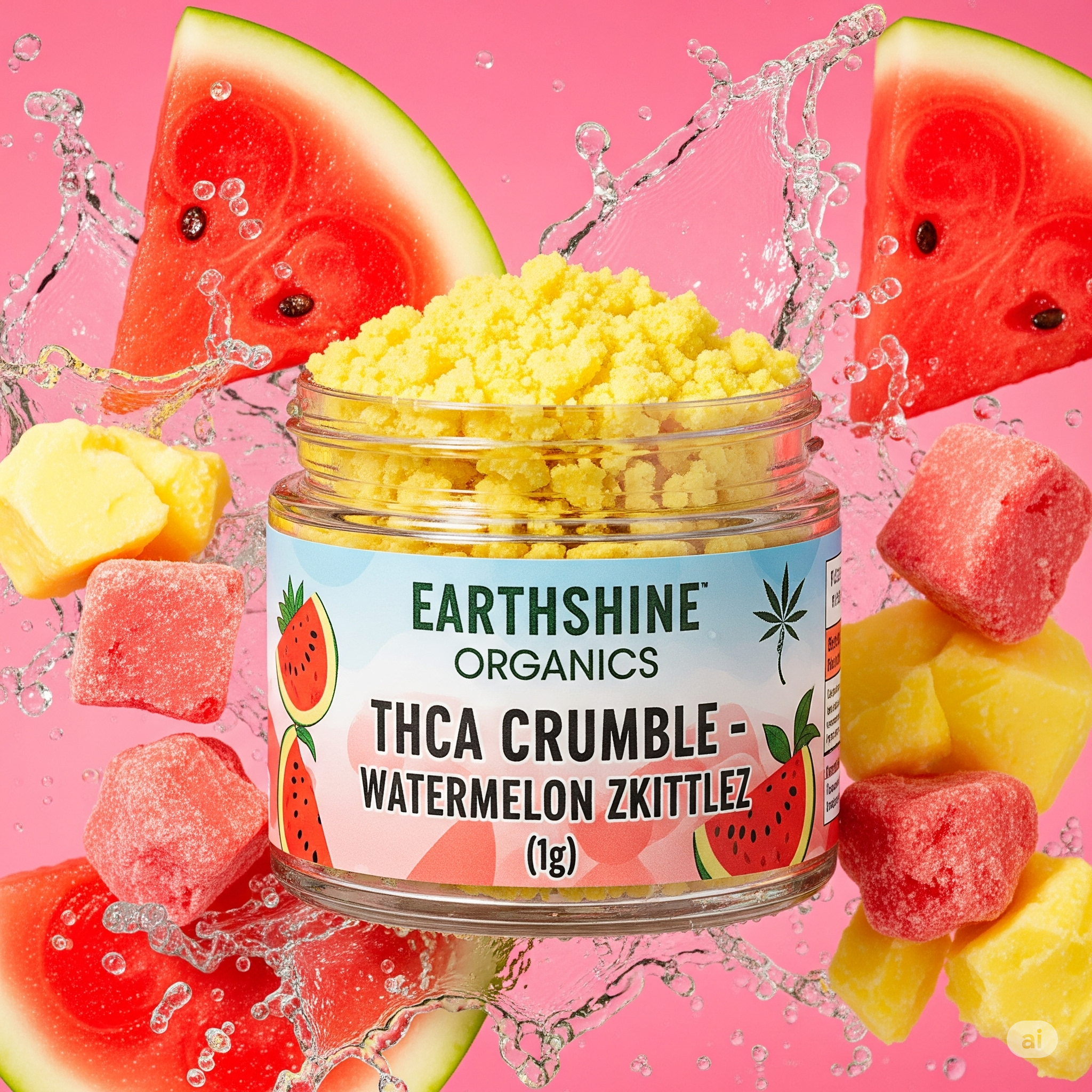 Earthshine Organics THCA Crumble - Watermelon Zkittlez (1g) - Image 3