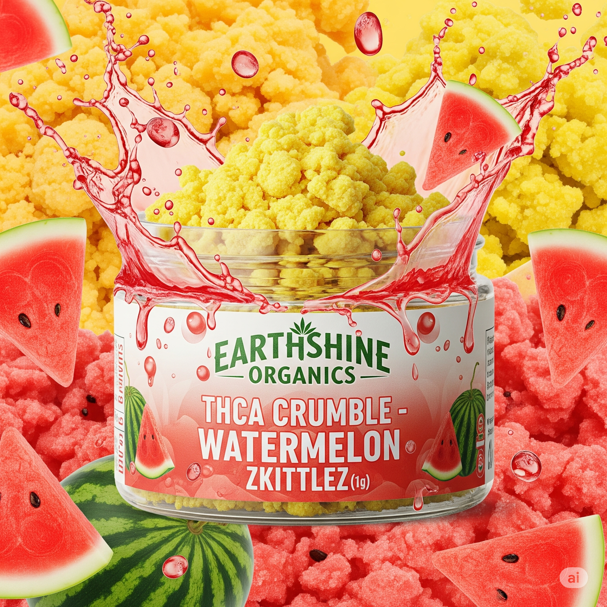 Earthshine Organics THCA Crumble - Watermelon Zkittlez (1g) - Image 4