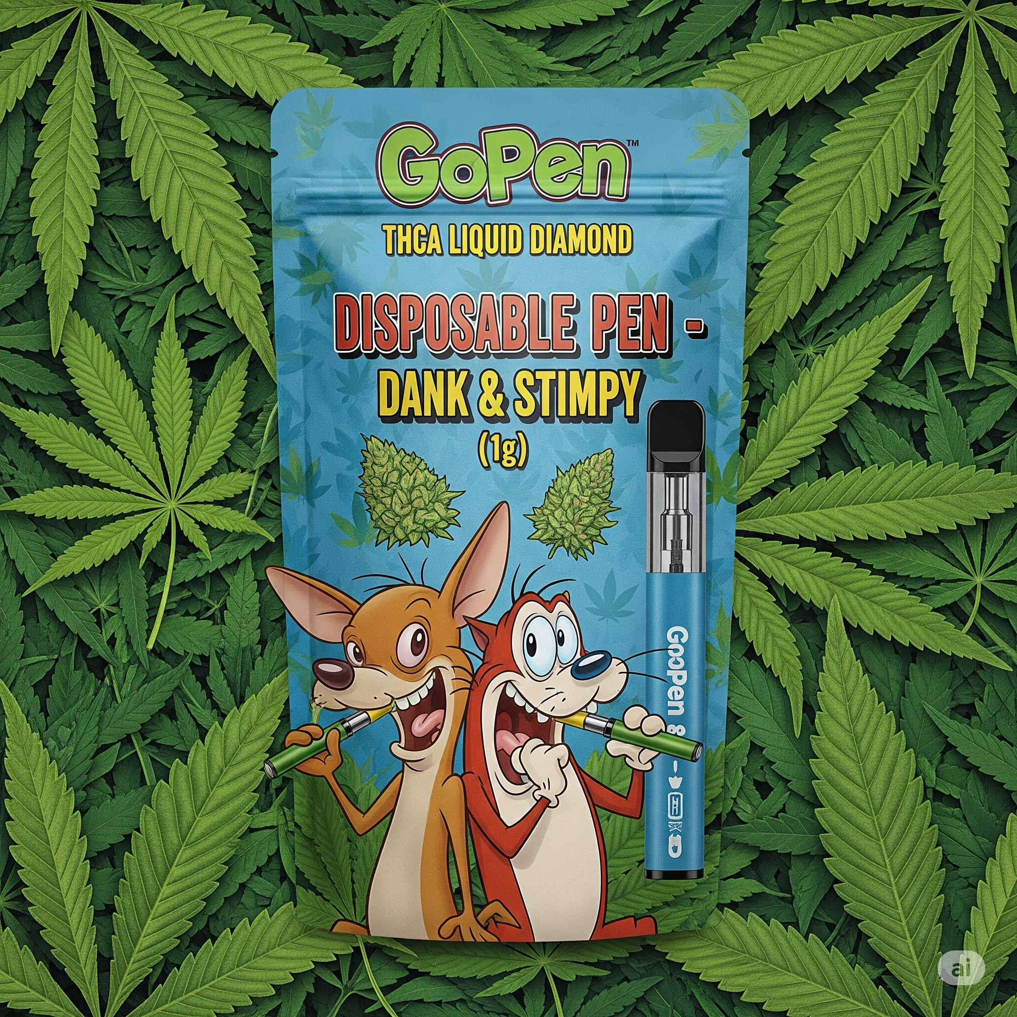 GoPen THCa Liquid Diamond Disposable - Dank & Stimpy (1g) - Image 5