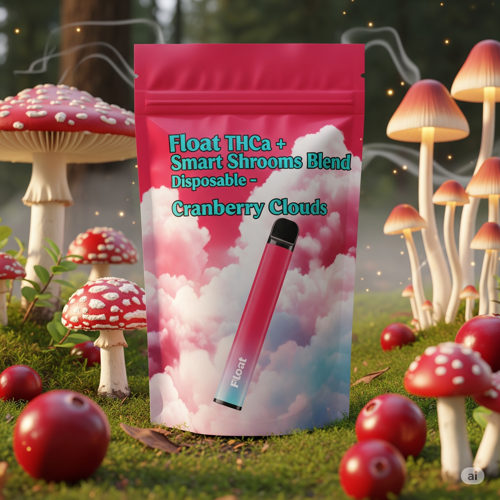 Float Smart Shroom Blend Disposable - Cranberry Clouds - Image 3