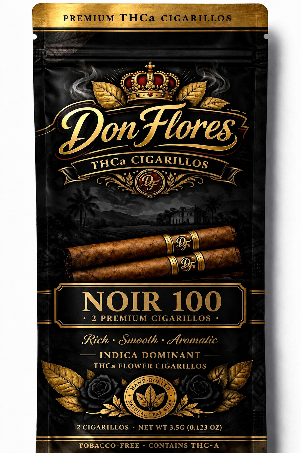 Don Flores Premium THCa Cigarillos - Noir 100 (2pk)