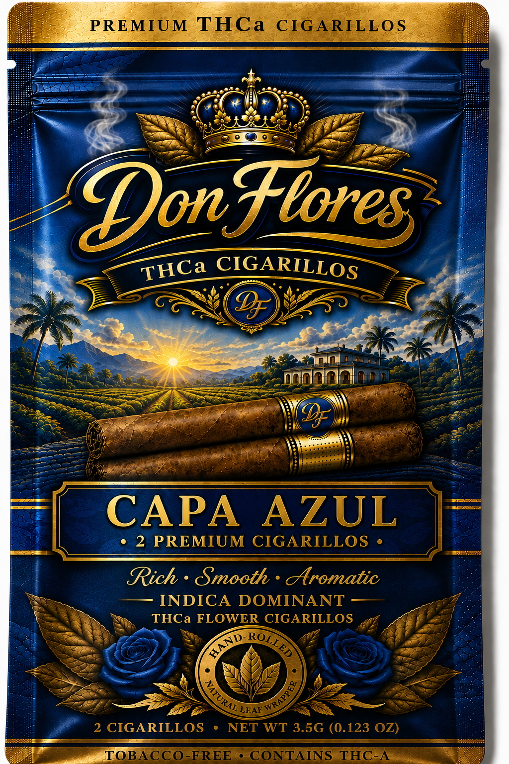 Don Flores Premium THCa Cigarillos – Capa Azul (2pk)