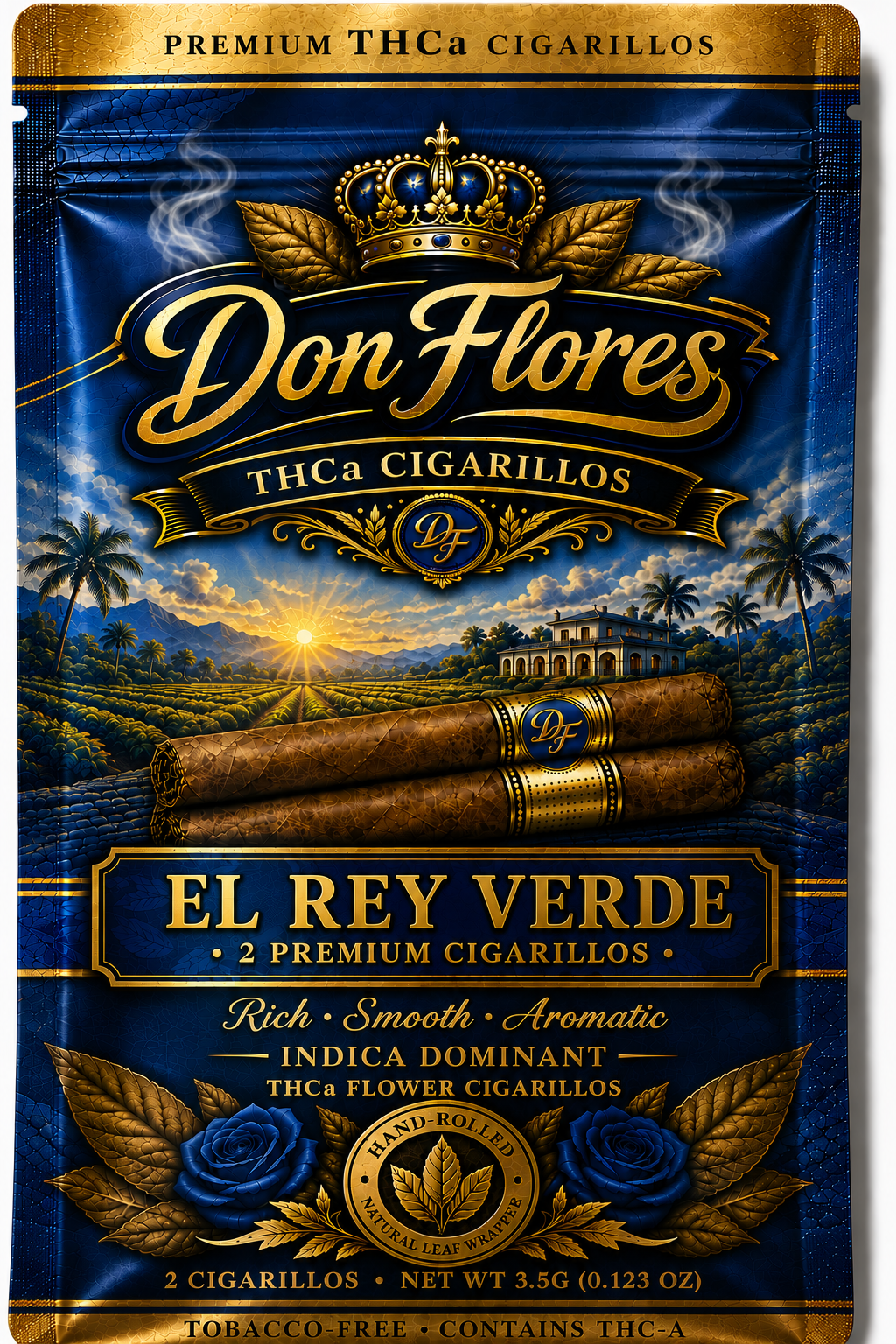 Don Flores Premium THCa Cigarillos – El Rey Verde (2pk)