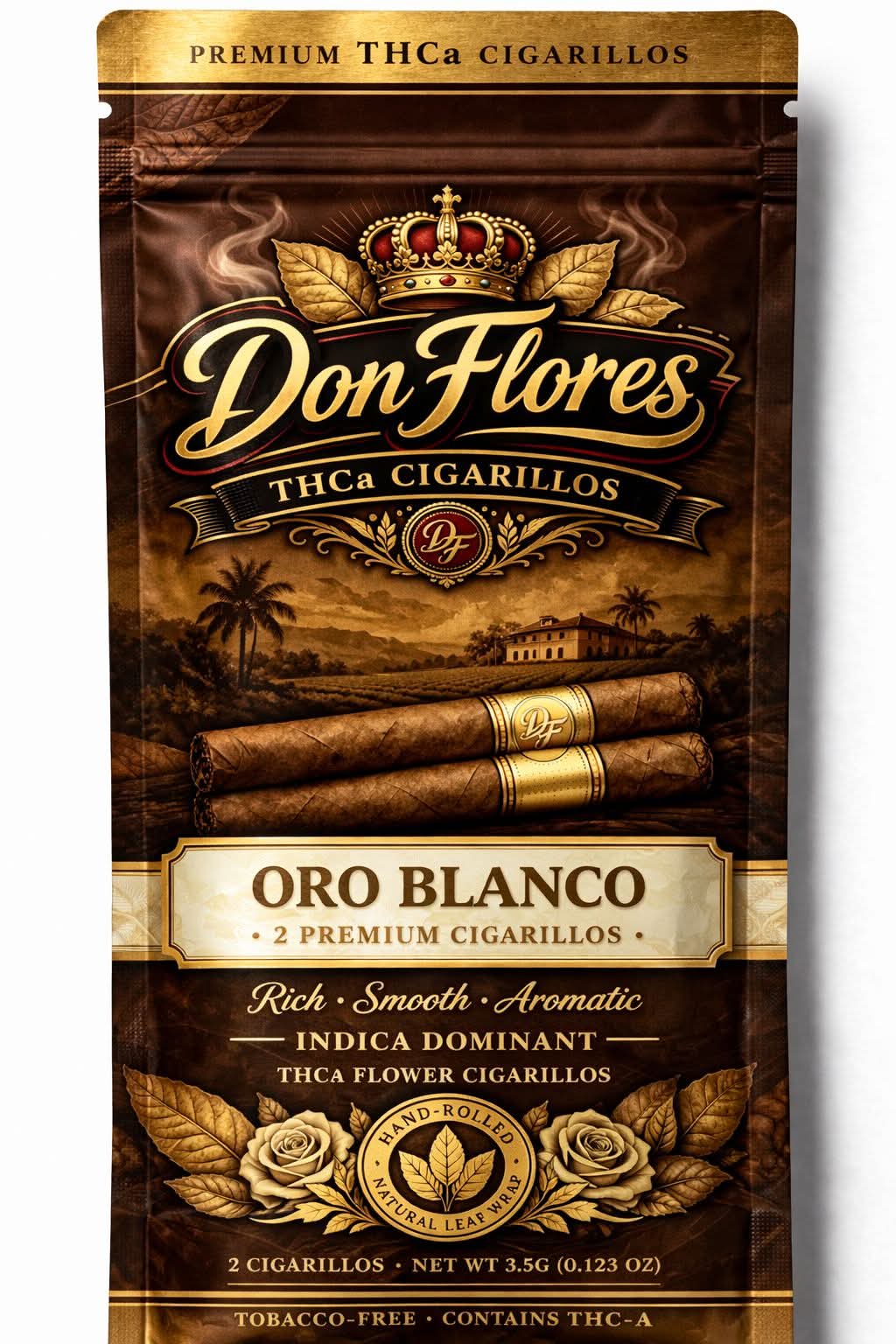 Don Flores Premium THCa Cigarillos - Oro Blanco (2pk)